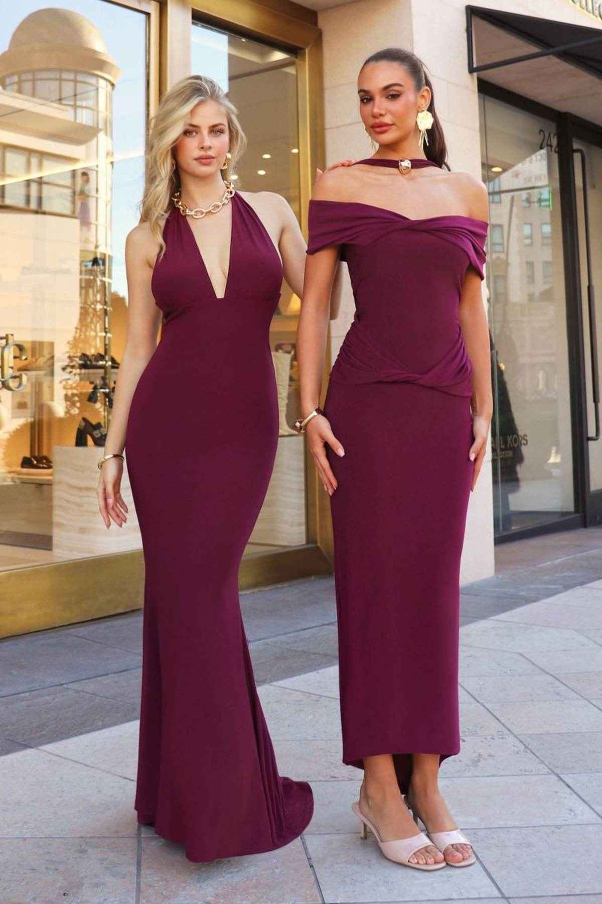 Astee T505 Sleek Halter Neck Fitted Stretch Gown by DiscountDressShop