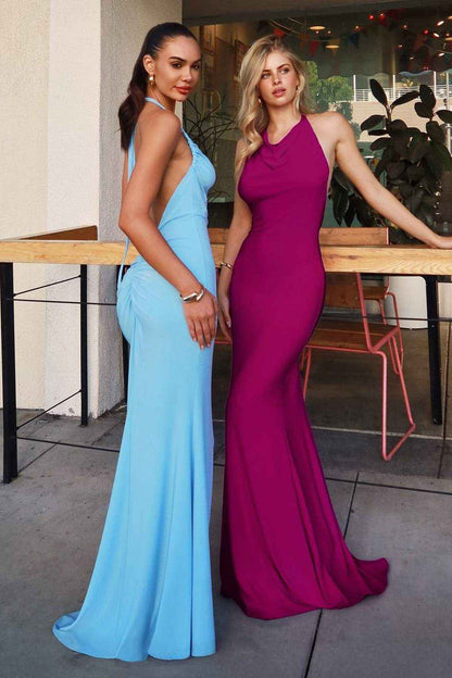Astee T506 Multi-Way Adjustable Neckline Fitted Stretch Formal Dress by DiscountDressShop