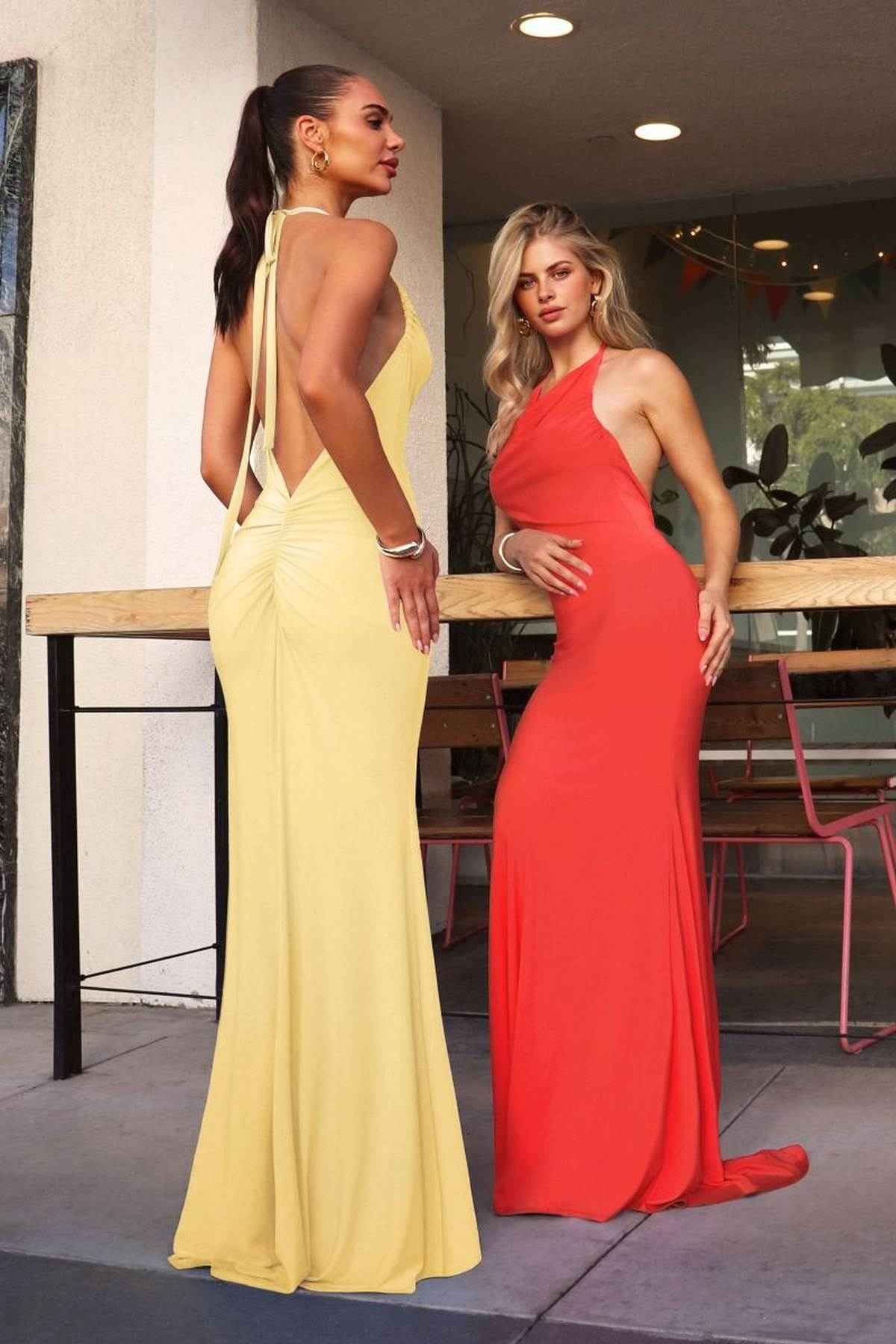 Astee T506 Multi-Way Adjustable Neckline Fitted Stretch Formal Dress by DiscountDressShop
