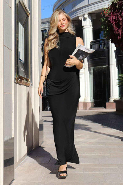 Astee T507 Sophisticated High Neckline Fitted Stretch Evening Dress by DiscountDressShop