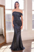 Ladivine Amoris T603 Off Shoulder Classic Modest Fitted Prom Gown by DiscountDressShop