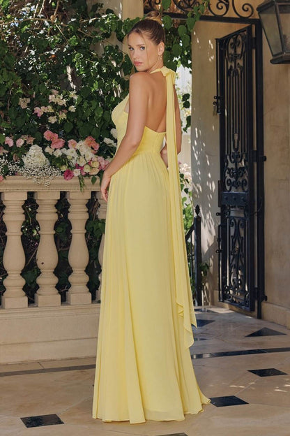 Amoris T715 Halter Neck Chiffon A-Line Gown by DiscountDressShop