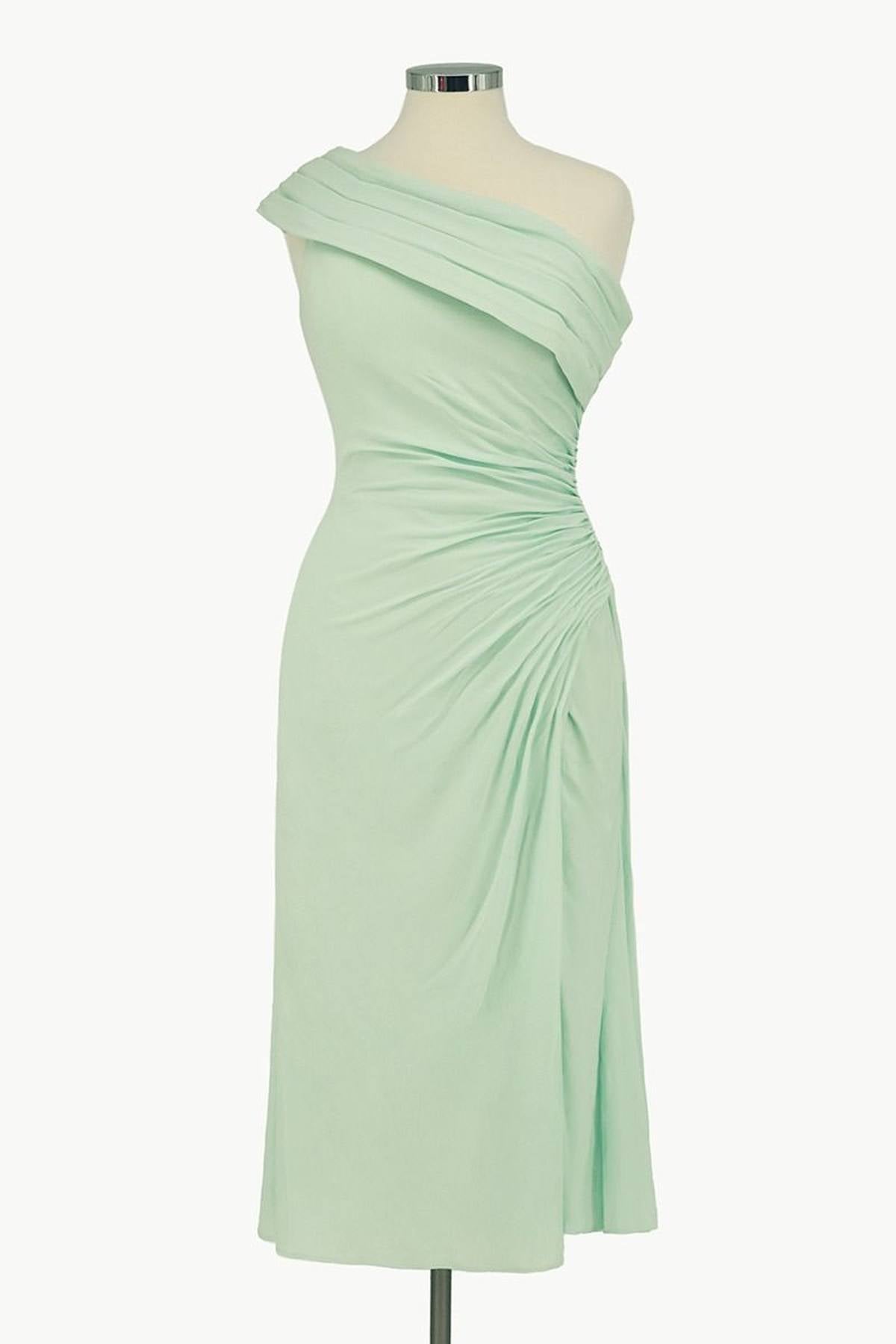 Ladivine Amoris T802 Knee Length One Shoulder Chiffon Dress by DiscountDressShop