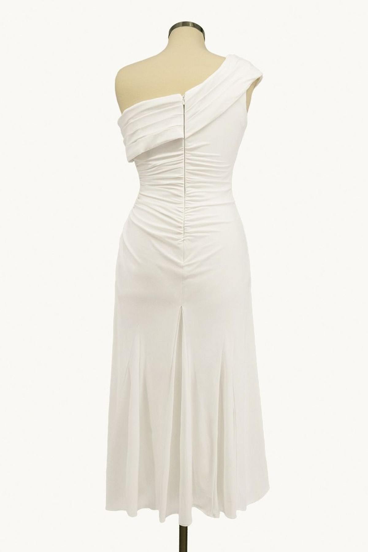 Ladivine Amoris T802 Knee Length One Shoulder Chiffon Dress by DiscountDressShop