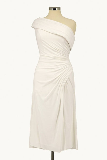 Ladivine Amoris T802 Knee Length One Shoulder Chiffon Dress by DiscountDressShop