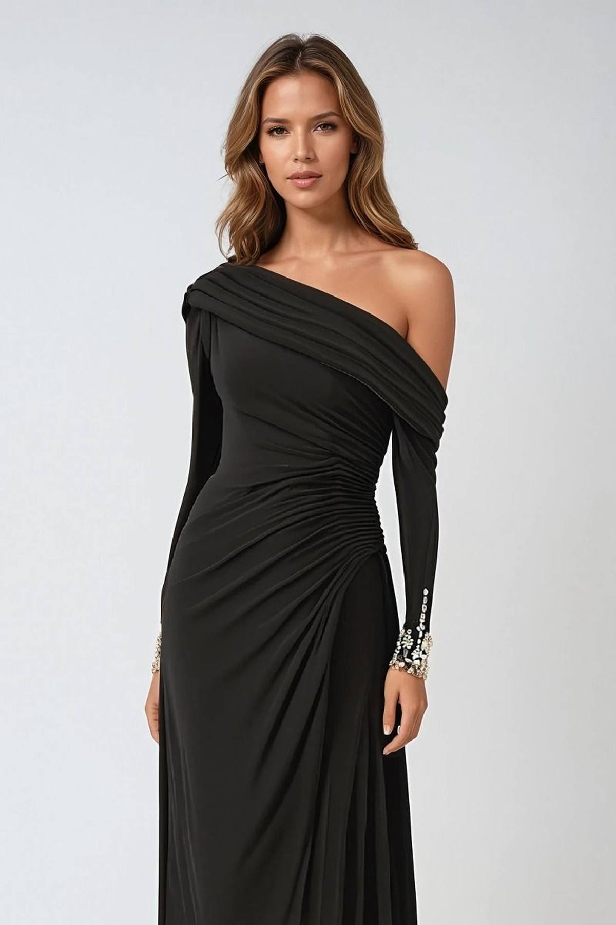 Ladivine Amoris T803 Off the Shoulder Long Sleeve Knee Length Dress by DiscountDressShop