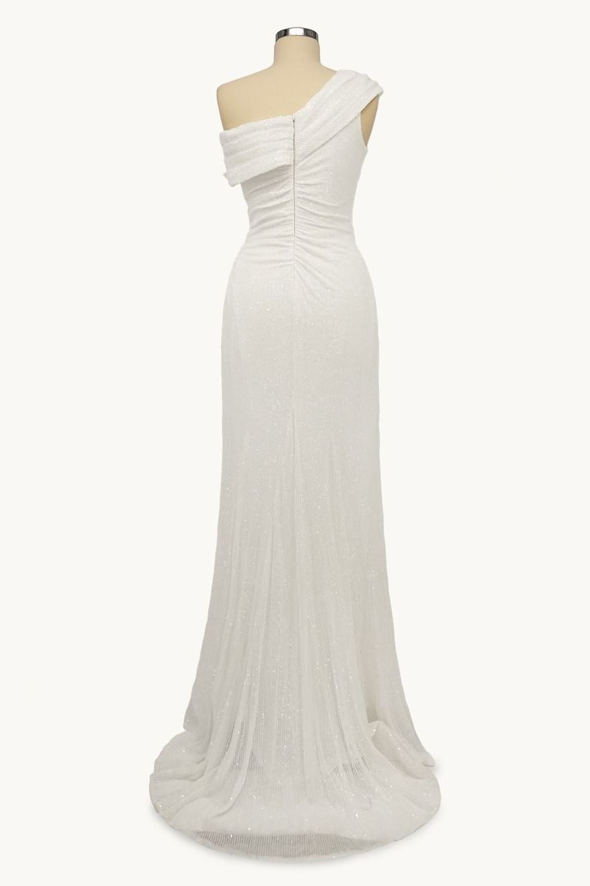 Ladivine Amoris T806 One Shoulder Evening Sequin Dress Leg Slit by DiscountDressShop