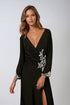 Ladivine Amoris T809 Long Sleeve V-Neckline Embellished Leg Slit Gown by DiscountDressShop