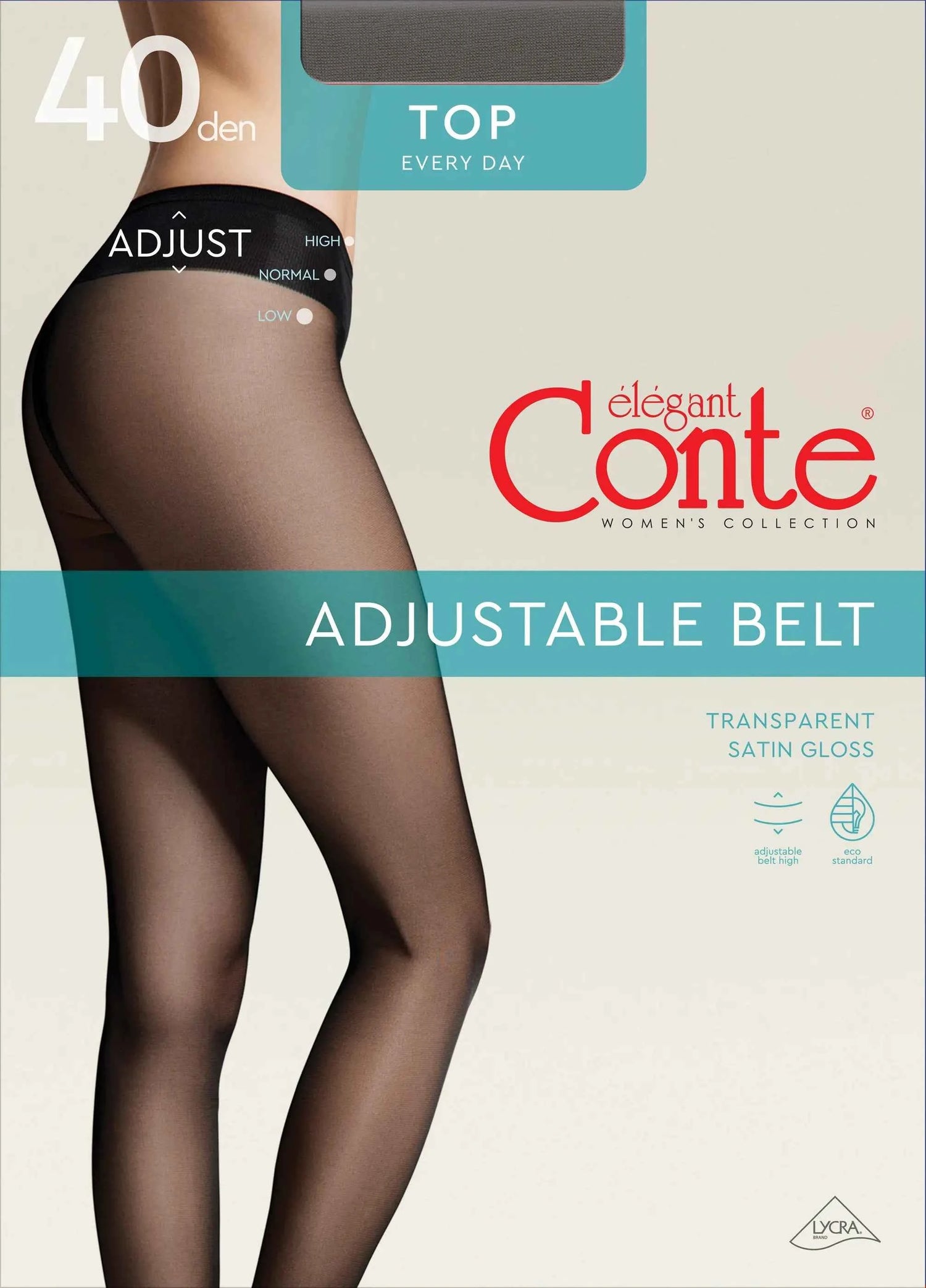 Tights Conte Top 40 Den - Low Waist Adjustable Belt