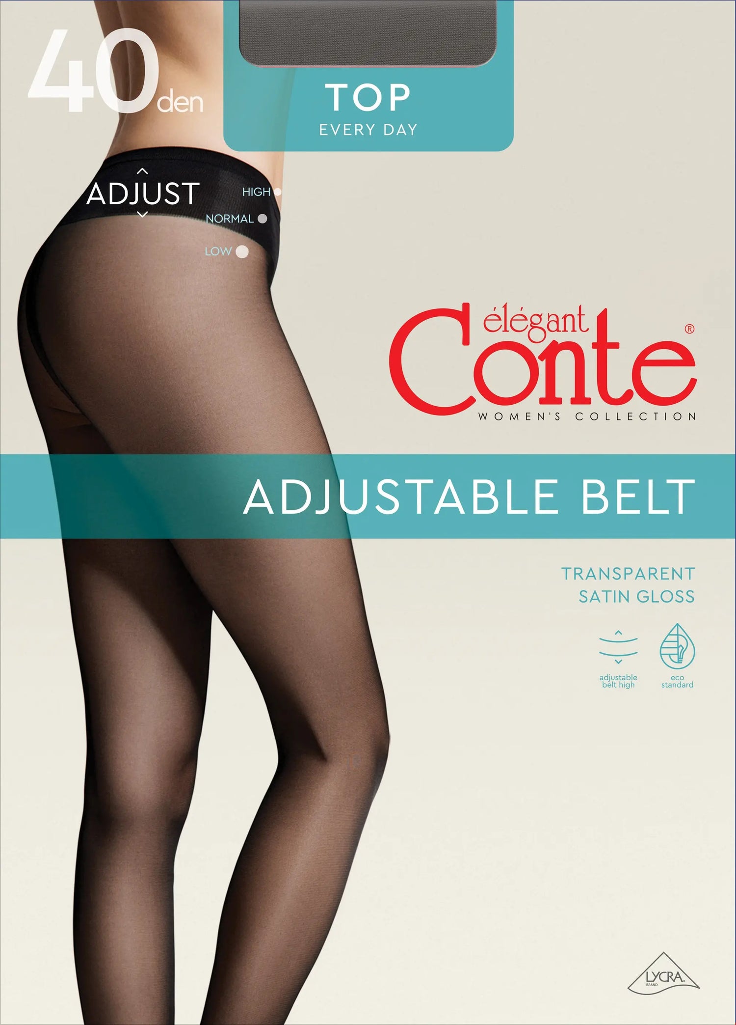 Tights Conte Top 40 Den - Low Waist Adjustable Belt by TheRanok.com