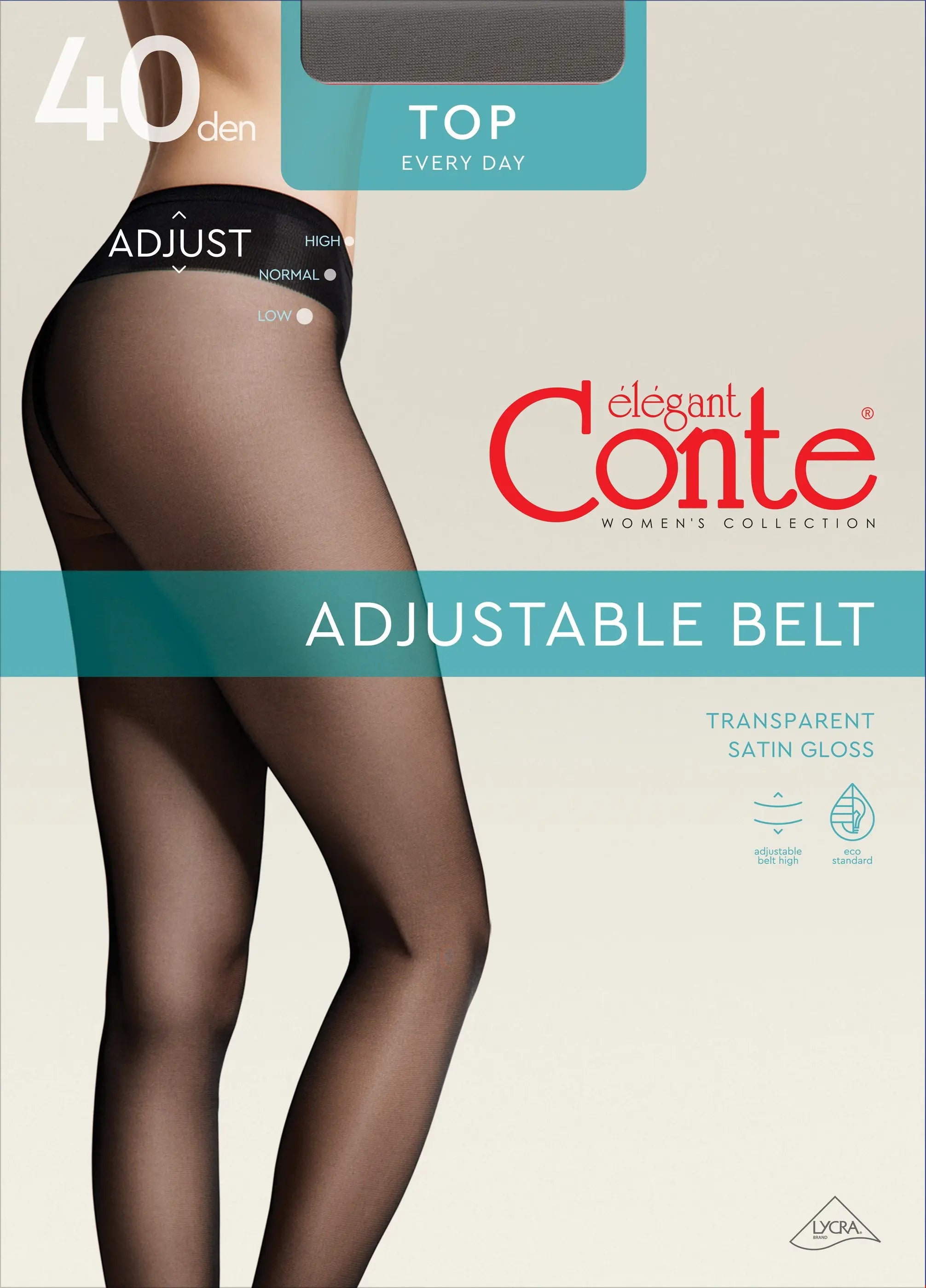 Tights Conte Top 40 Den - Low Waist Adjustable Belt by TheRanok.com