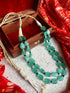 Joban Fashion C.Green Stone Semi Precious Carving Stone Partywear Double Layer Mala