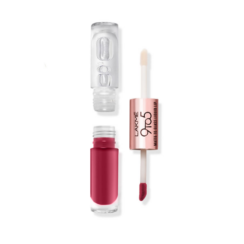 Lakme 9 To 5 Matte To Glass Liquid Lip - Fuchsia Pink
