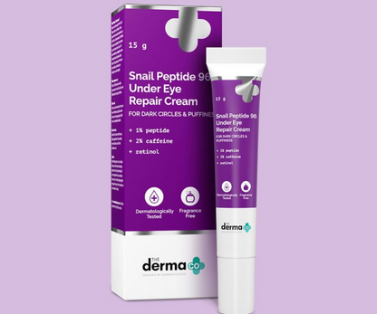 The Derma Co Snail Peptide 96 Under Eye Repair Cream With Snail Mucin &amp; Peptide Complex For Dark Circles &amp; Puffiness