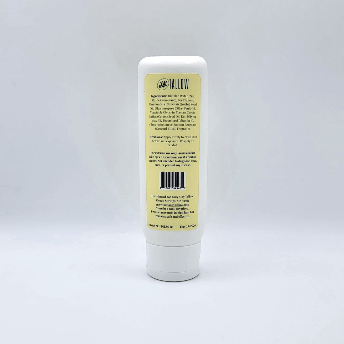 Tallow Before Sun Cream - Natural Sun Prep with Non-Nano Zinc Oxide &amp; Carrot Seed Oil