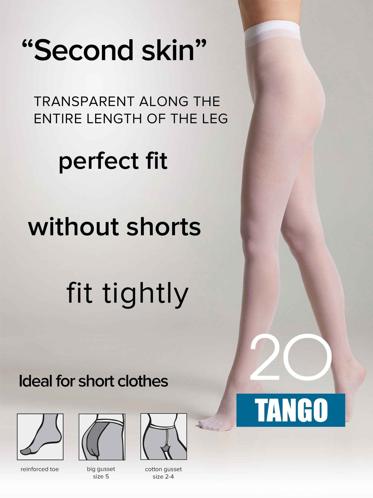 Tights Conte Tango 20 Den - Sheer to Waist Satin Shine