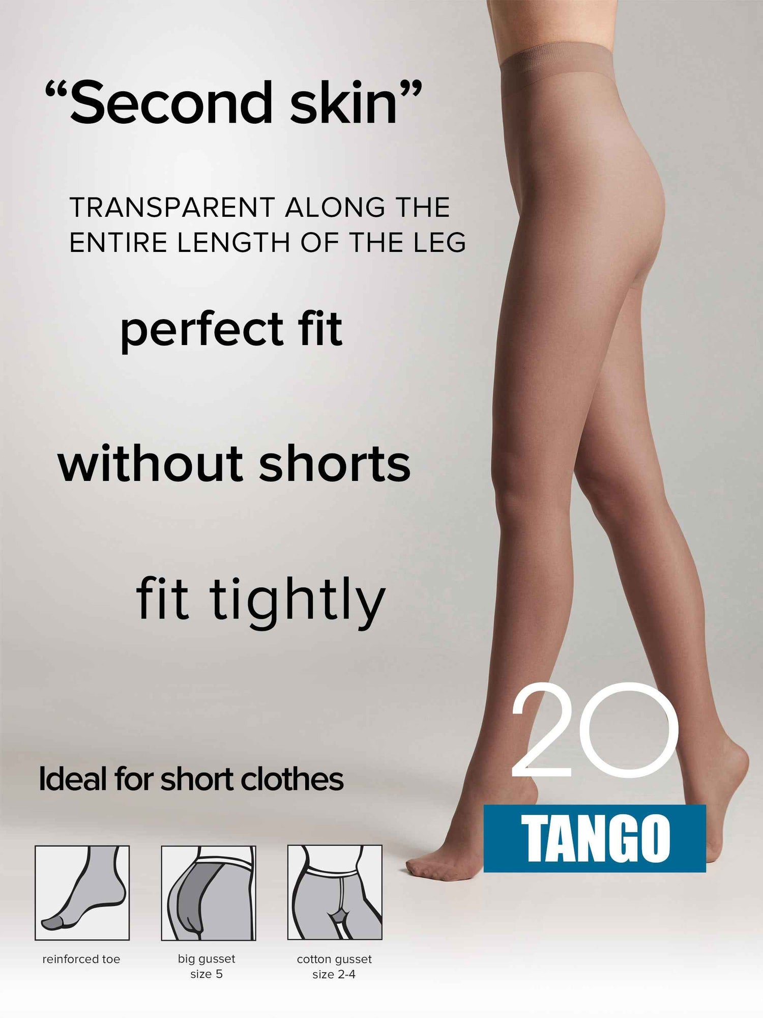 Tights Conte Tango 20 Den - Sheer to Waist Satin Shine