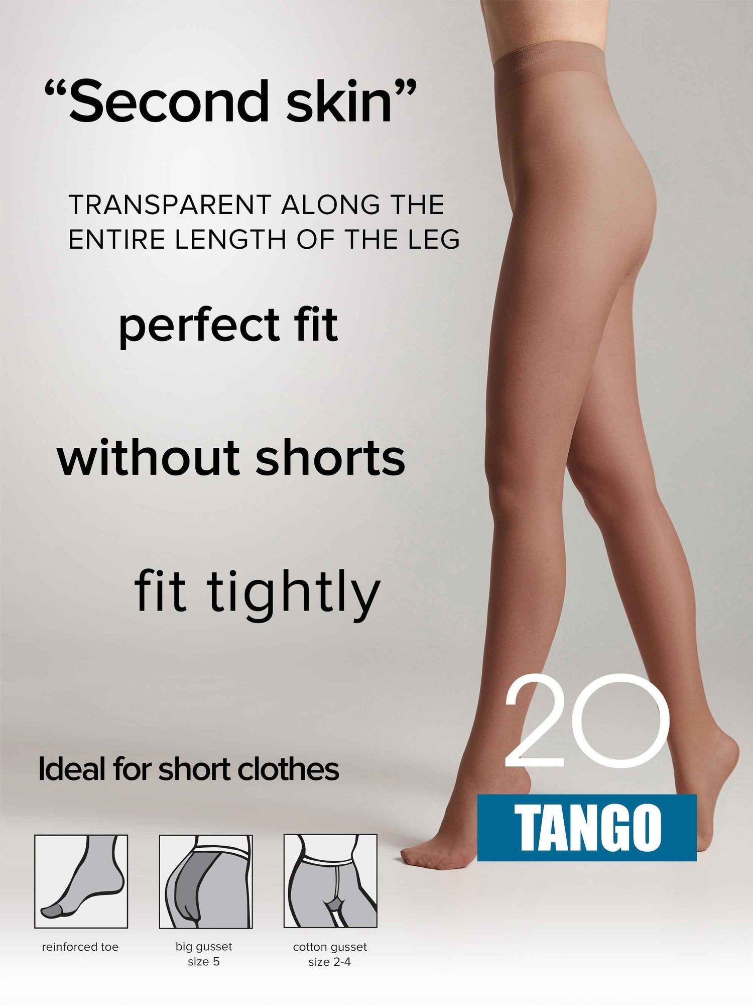 Tights Conte Tango 20 Den - Sheer to Waist Satin Shine