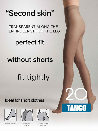 Tights Conte Tango 20 Den - Sheer to Waist Satin Shine