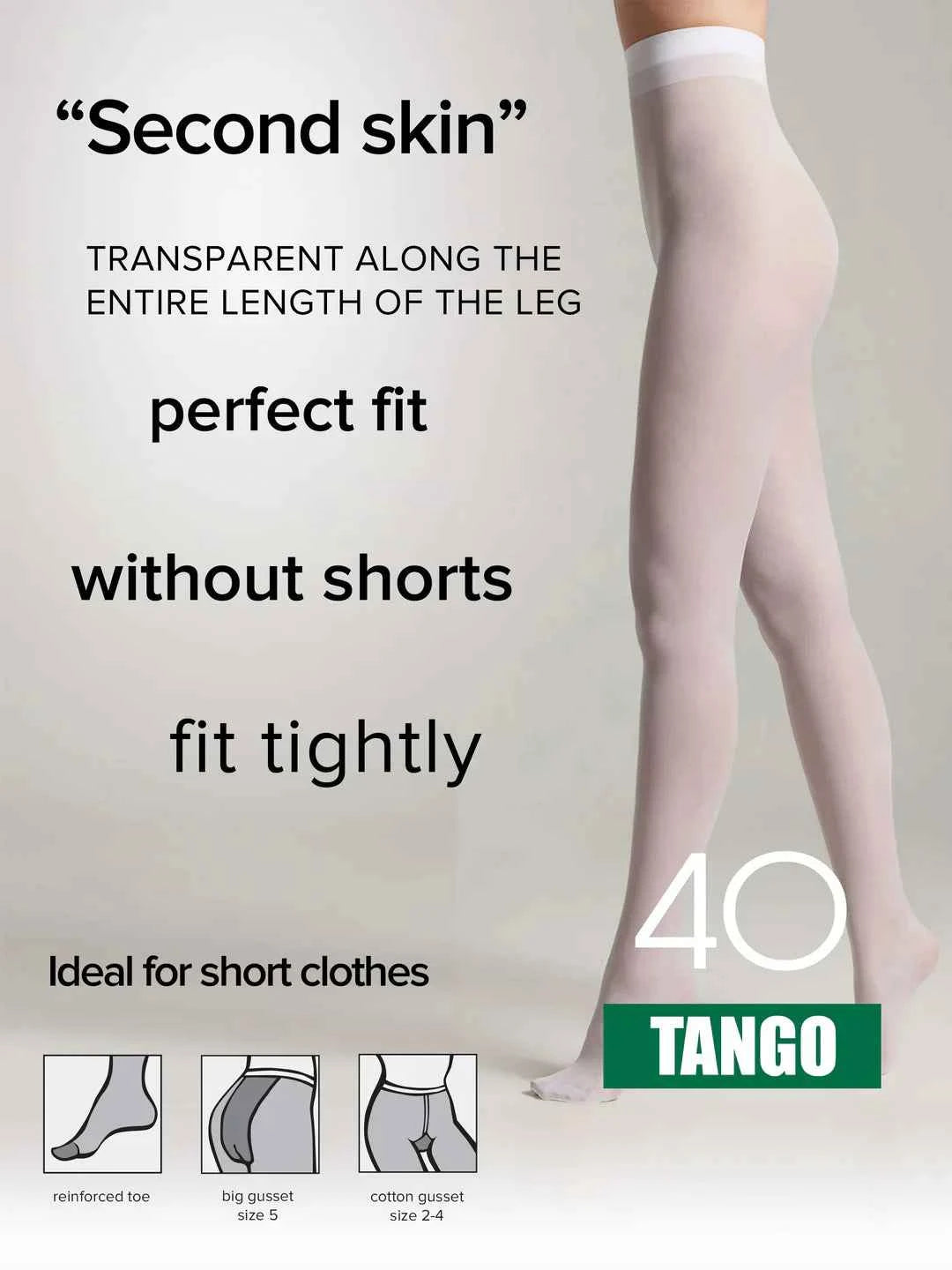 Tights Conte Tango 40 Den - Sheer to Waist Satin Shine