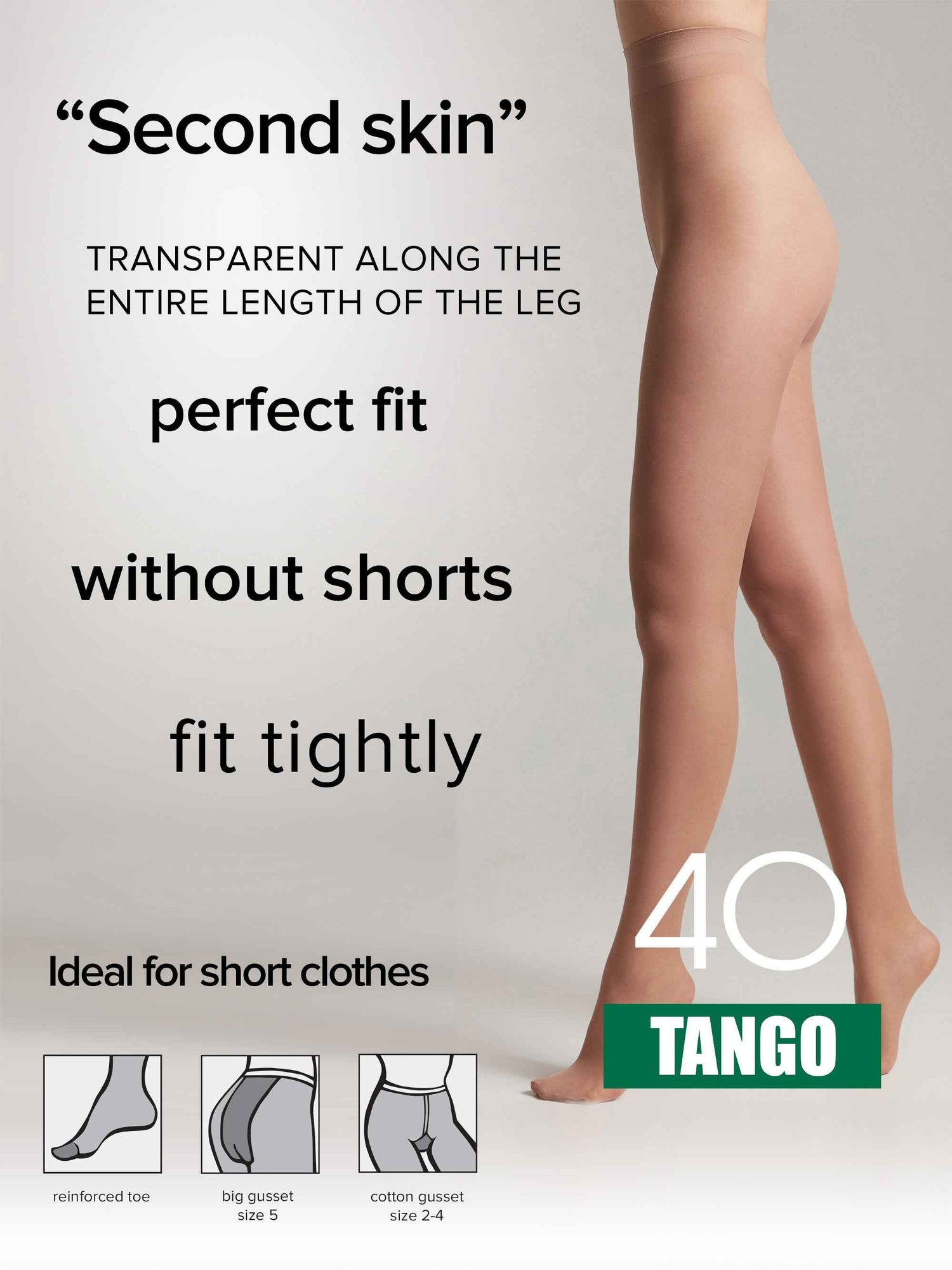 Tights Conte Tango 40 Den - Sheer to Waist Satin Shine