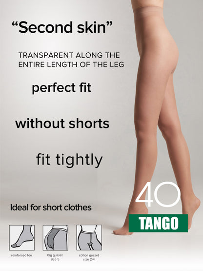 Tights Conte Tango 40 Den - Sheer to Waist Satin Shine by TheRanok.com
