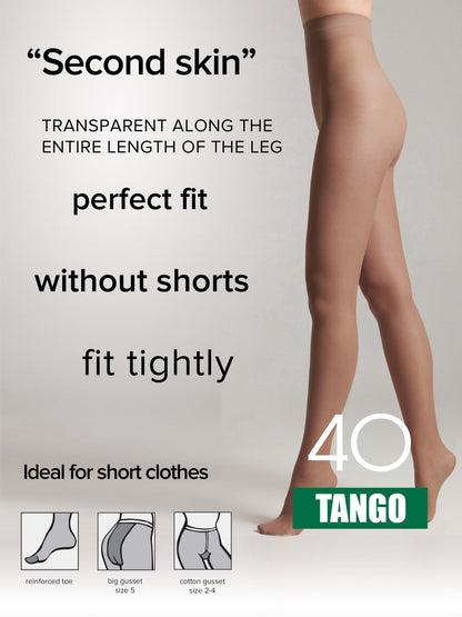 Tights Conte Tango 40 Den - Sheer to Waist Satin Shine by TheRanok.com
