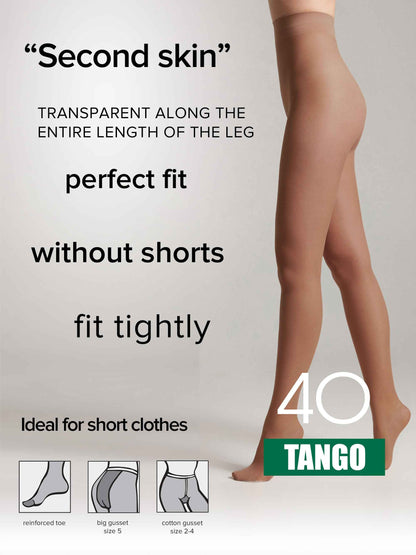 Tights Conte Tango 40 Den - Sheer to Waist Satin Shine
