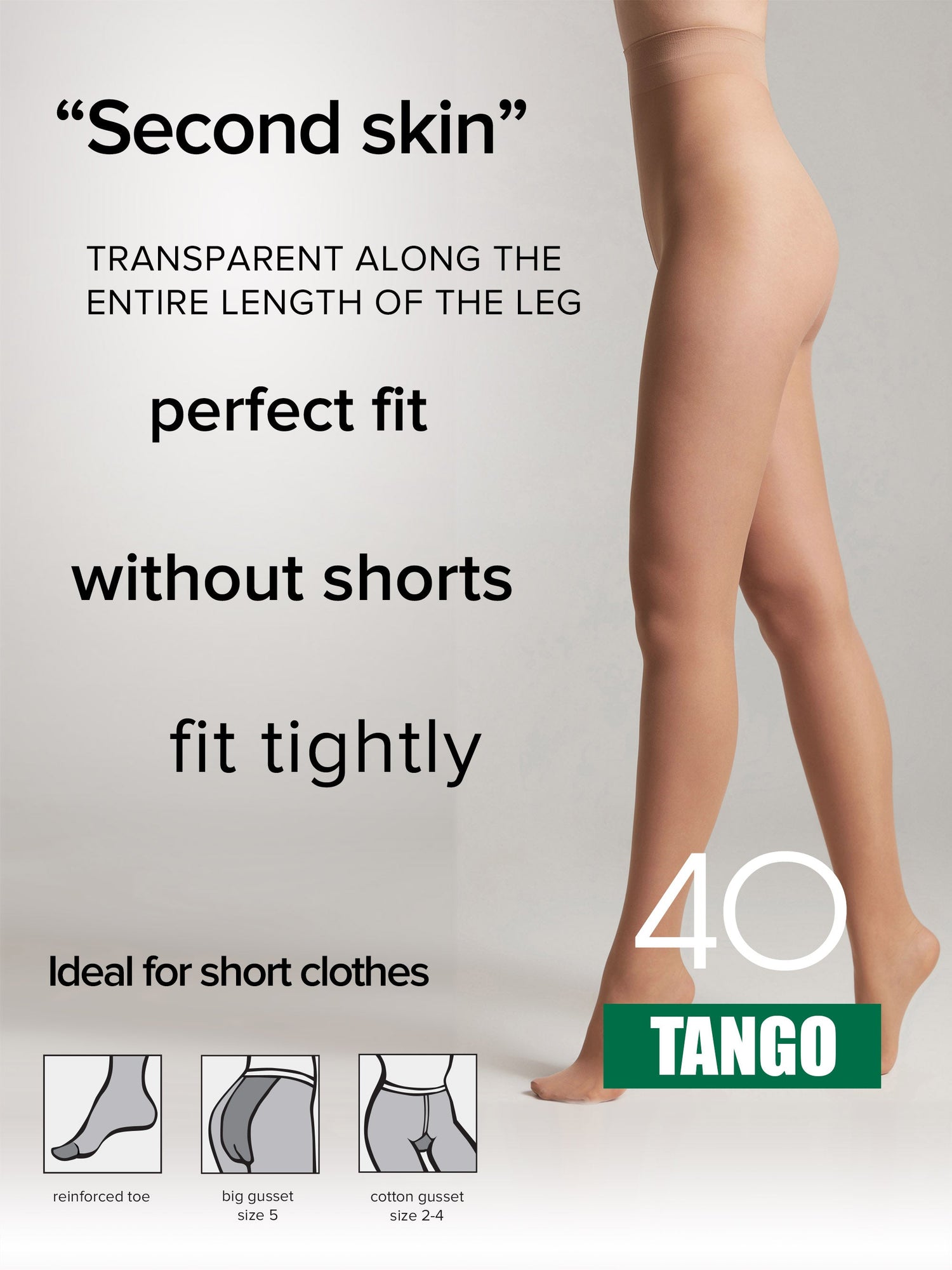 Tights Conte Tango 40 Den - Sheer to Waist Satin Shine by TheRanok.com
