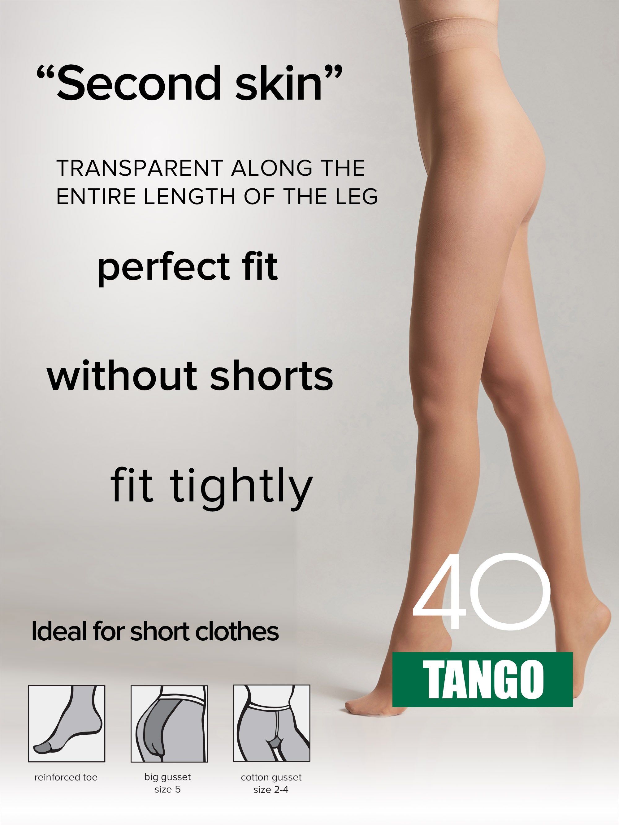 Tights Conte Tango 40 Den - Sheer to Waist Satin Shine by TheRanok.com