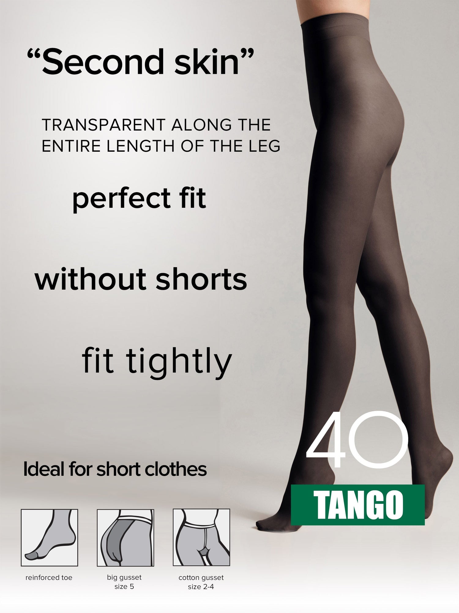 Tights Conte Tango 40 Den - Sheer to Waist Satin Shine by TheRanok.com