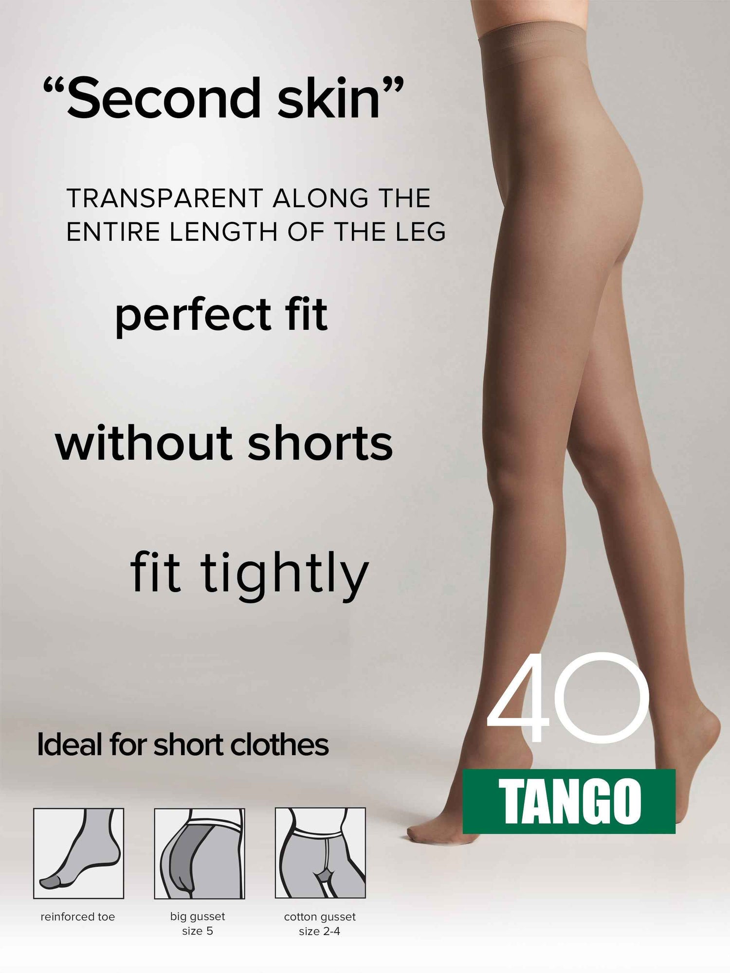 Tights Conte Tango 40 Den - Sheer to Waist Satin Shine