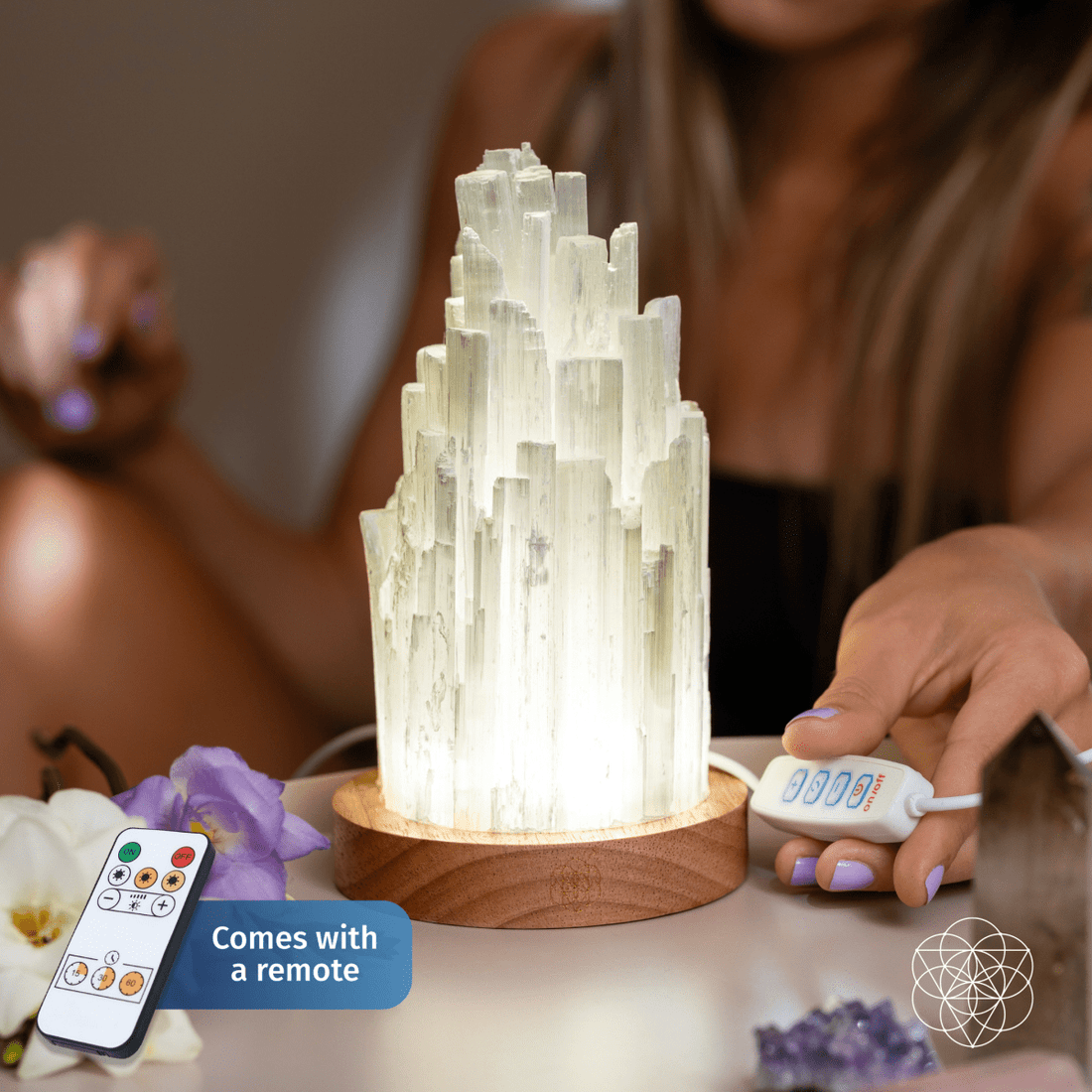 The Cleanse-All Selenite Lamp - 2 Pounds Of Healing Power - DestGlow