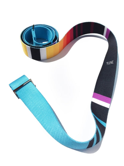 Horatio Yoga Strap Blue 60" - Cotton Stretching Strap with Metal Buckles