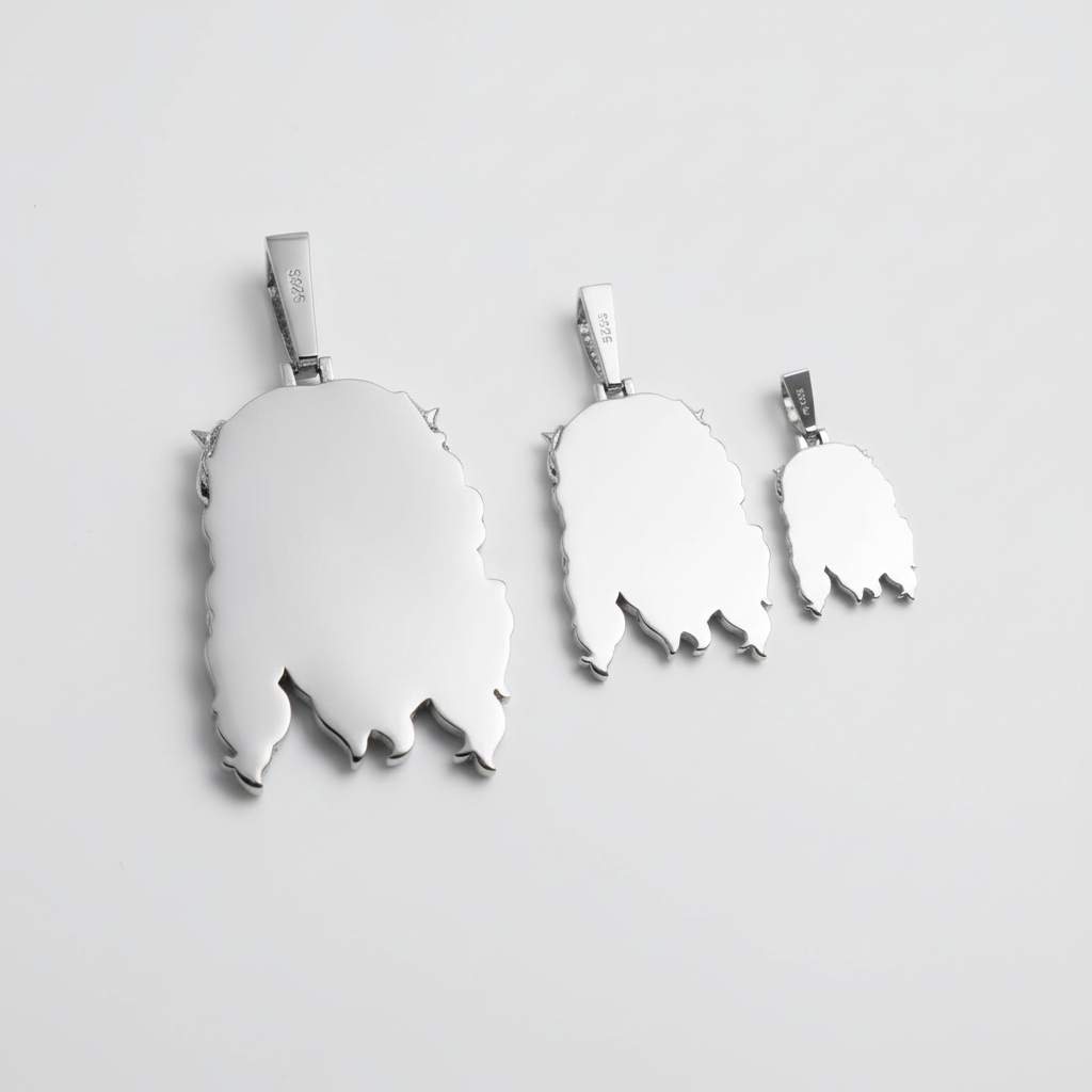 Moissanite Jesus Piece Head Pendant Moissanite Solid 925 Sterling Silver