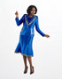 Three Piece Skirt Suit with Rhinestone Detail -4996 by Tally Taylor