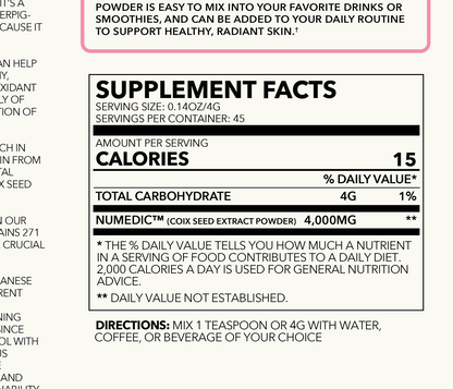 Tone and Glow Coix Seed Extract Powder