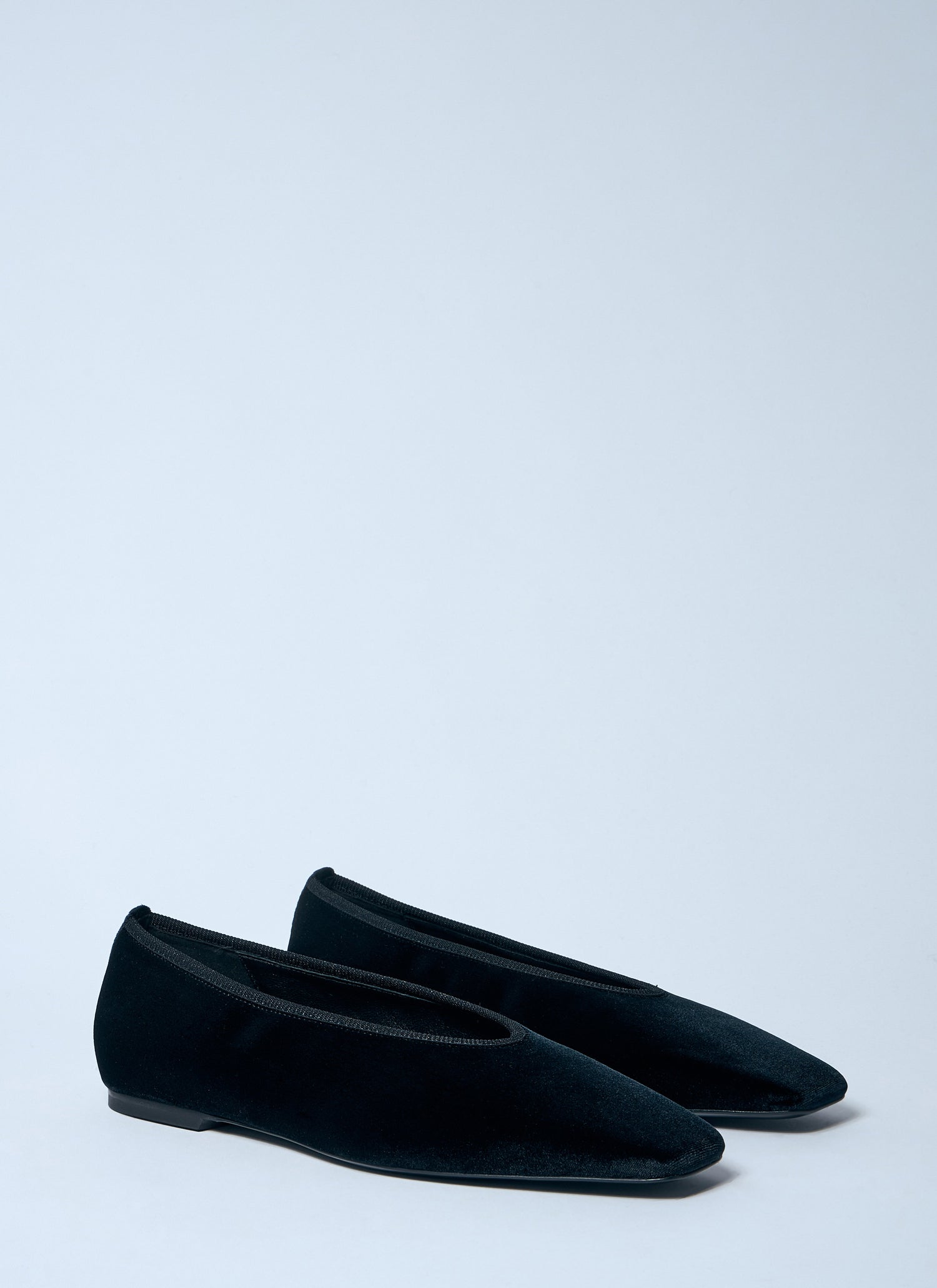 Toteme Women Minimalist Velvet Ballerina Flats by Luosophy
