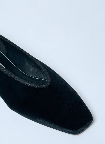 Toteme Women Minimalist Velvet Ballerina Flats by Luosophy