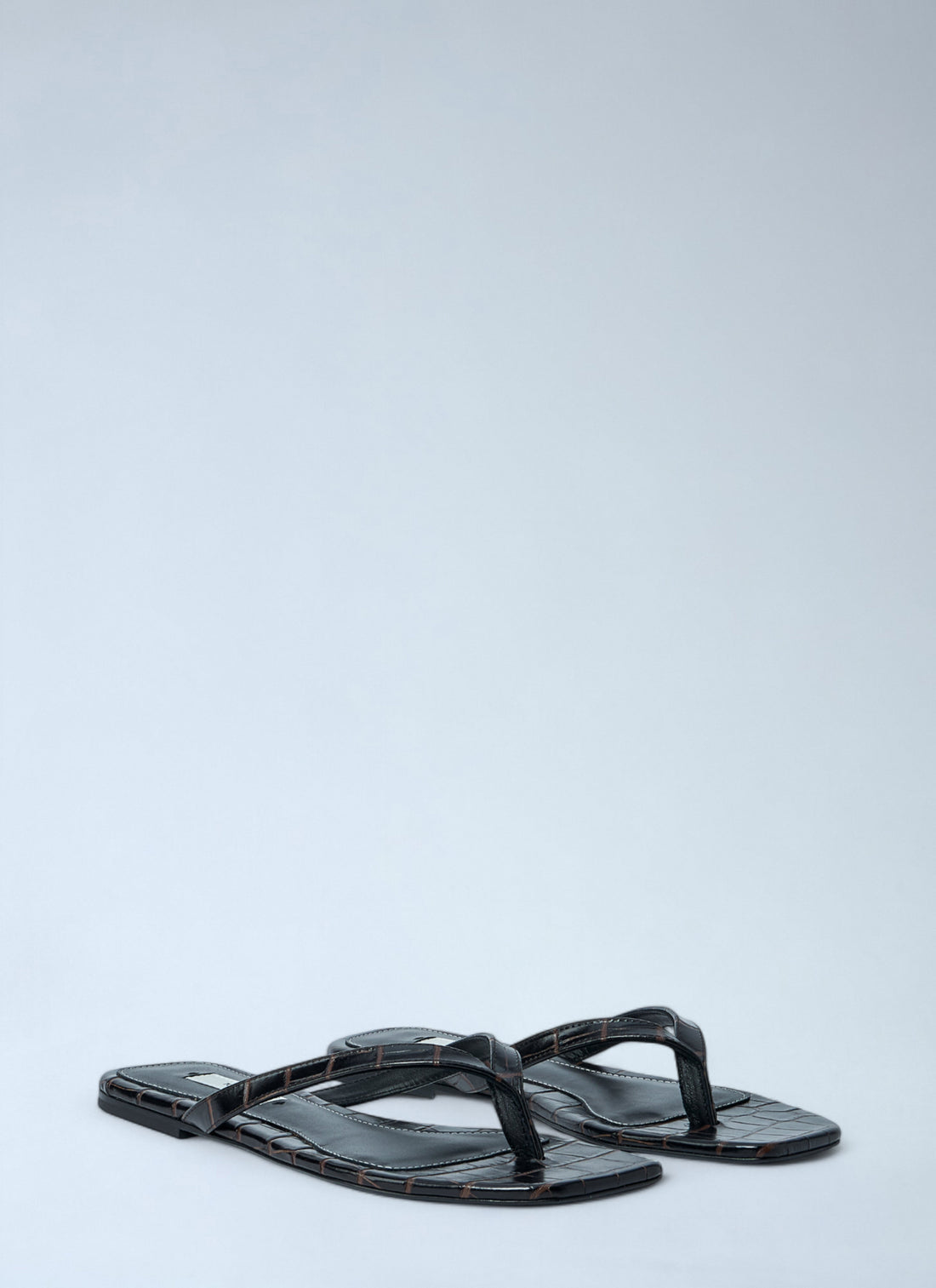 Toteme Women Croco-Embossed Flip Flops by Luosophy