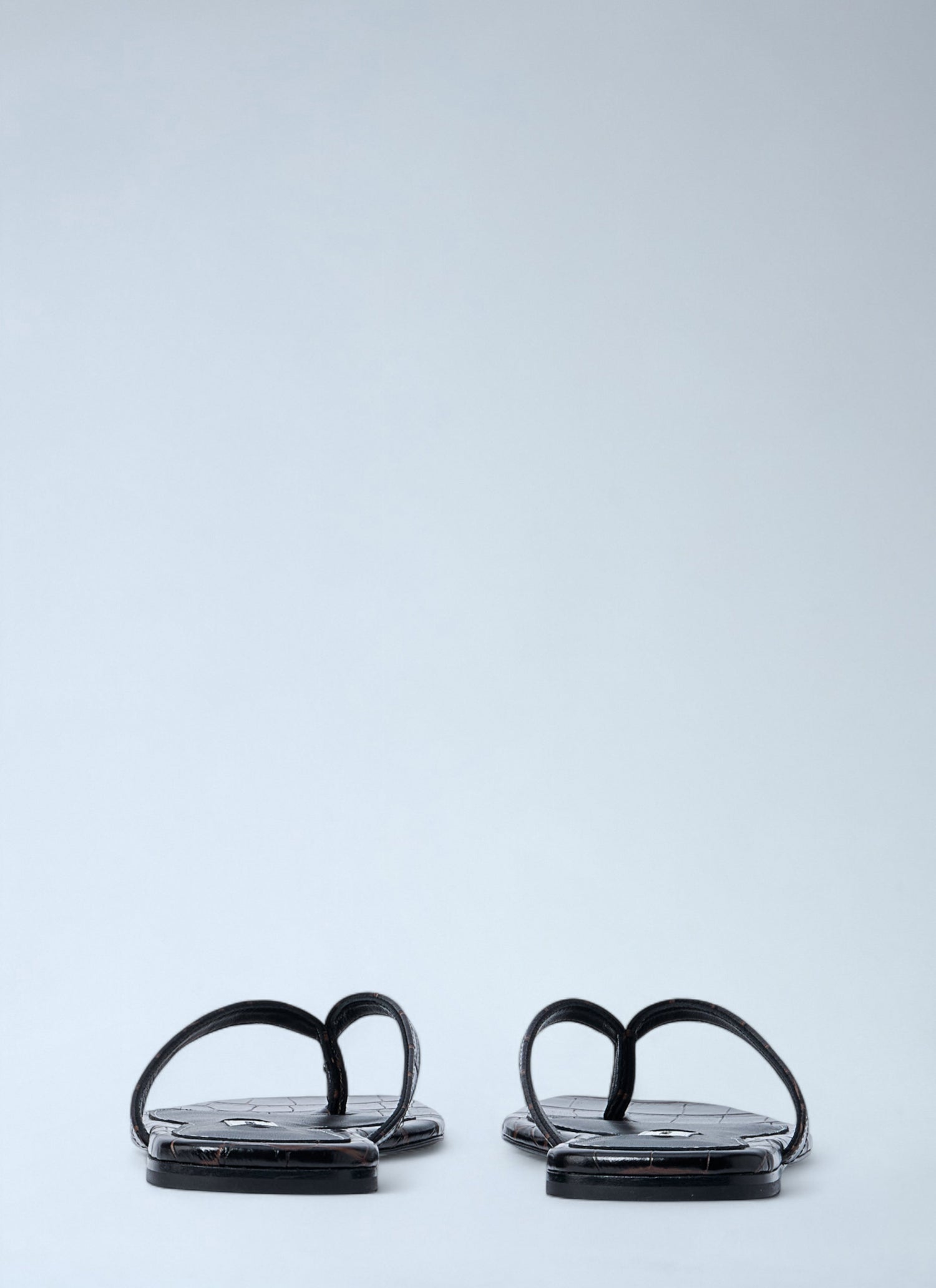Toteme Women Croco-Embossed Flip Flops by Luosophy