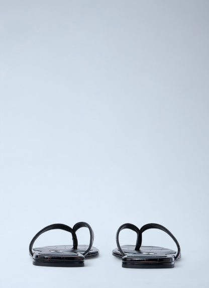 Toteme Women Croco-Embossed Flip Flops by Luosophy