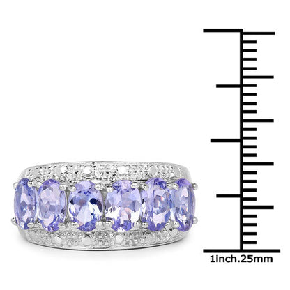 2.64 Carat Genuine Tanzanite .925 Sterling Silver Ring by Bids.com