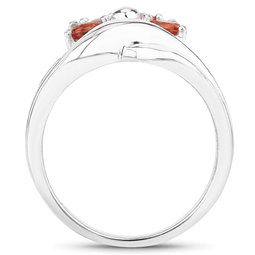 1.68 Carat Genuine Orange Sapphire .925 Sterling Silver Ring by Bids.com