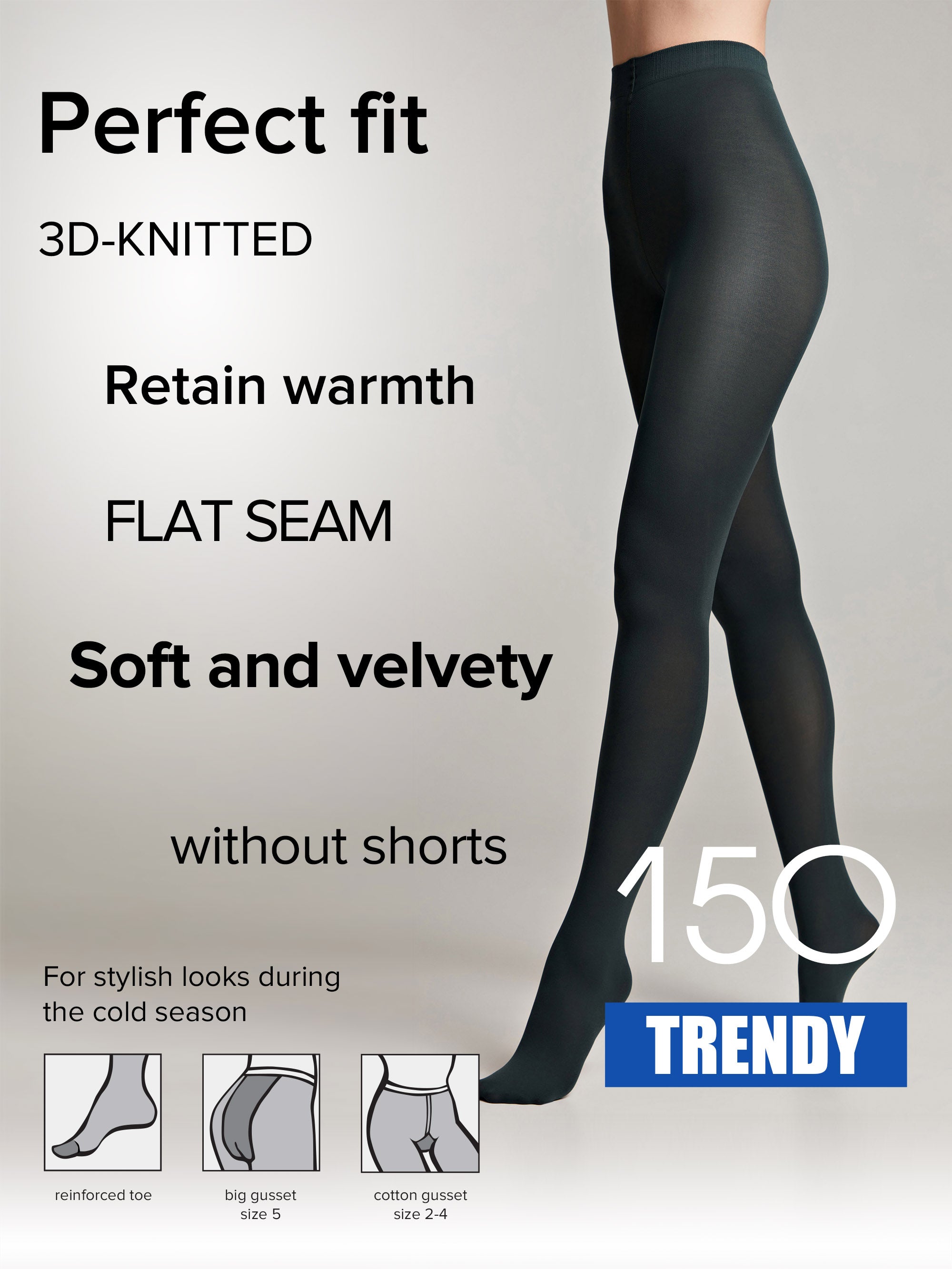 Tights Conte Trendy 150 Den - Microfiber 3D effect