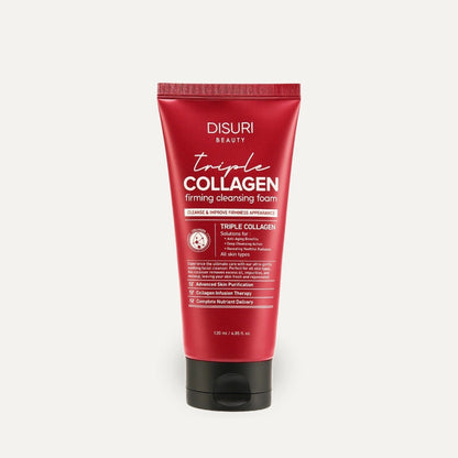 DISURI Triple Collagen Firming Foam - Korean Anti-Aging Cleanser with 3,000ppm Collagen Complex