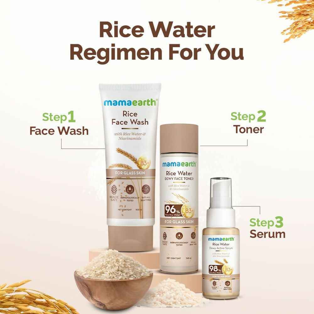 Mamaearth Rice Water Dewy Face Toner with 96% Pure Rice Water Extract &amp; 4% Niacinamide for Glass Skin