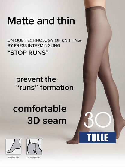 Tights Conte Tulle 30 Den - Opaque Matte