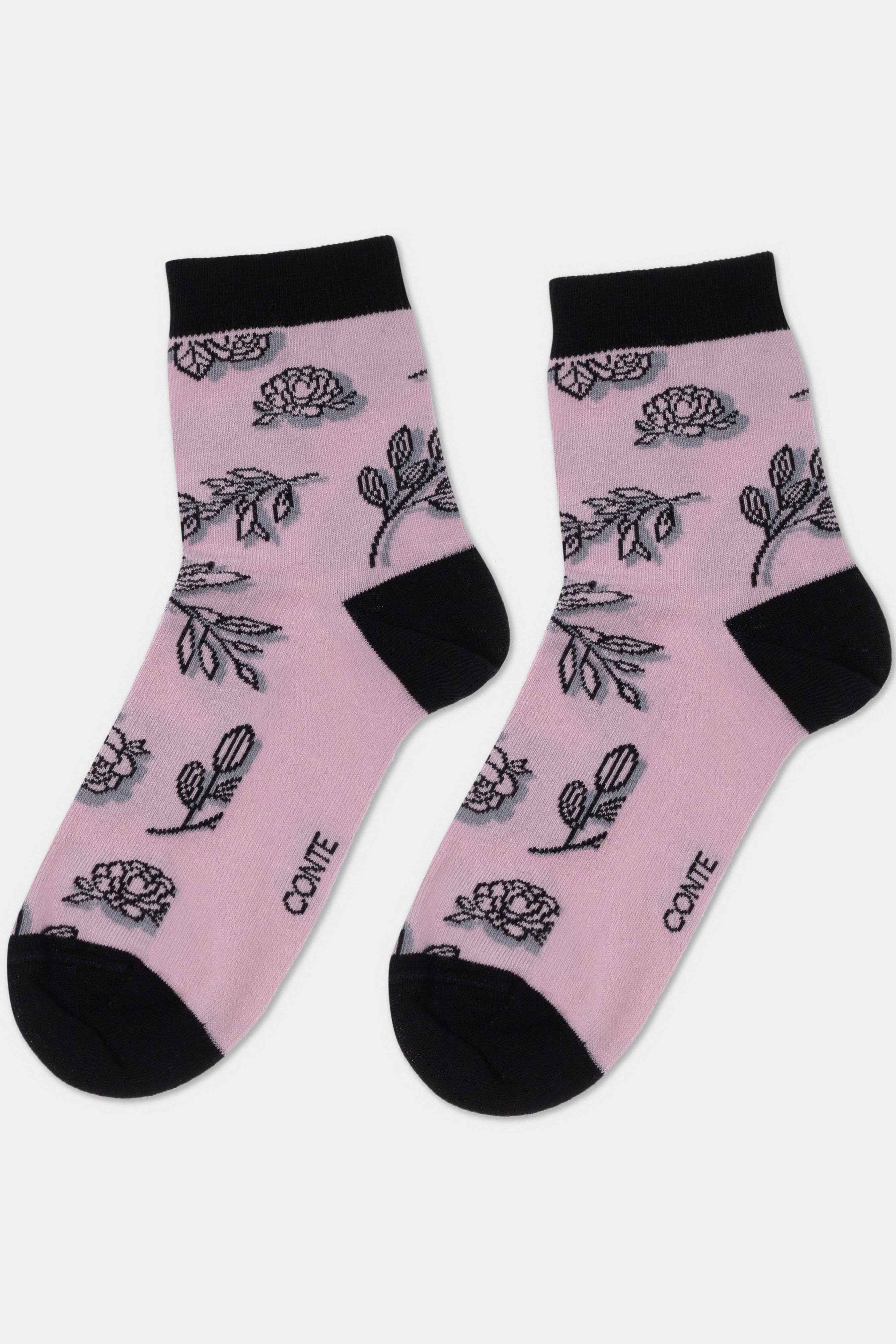 Conte Cotton Socks Classic - 435 Flowers With Shadow