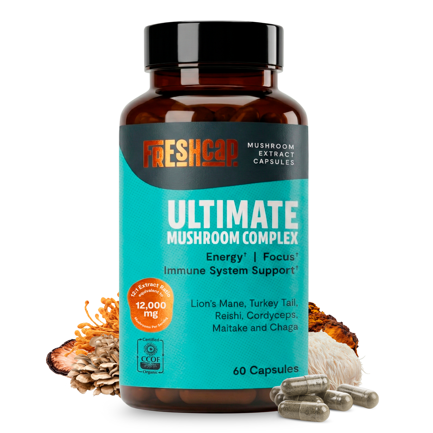Ultimate Mushroom Complex Capsules by FreshCap Mushrooms